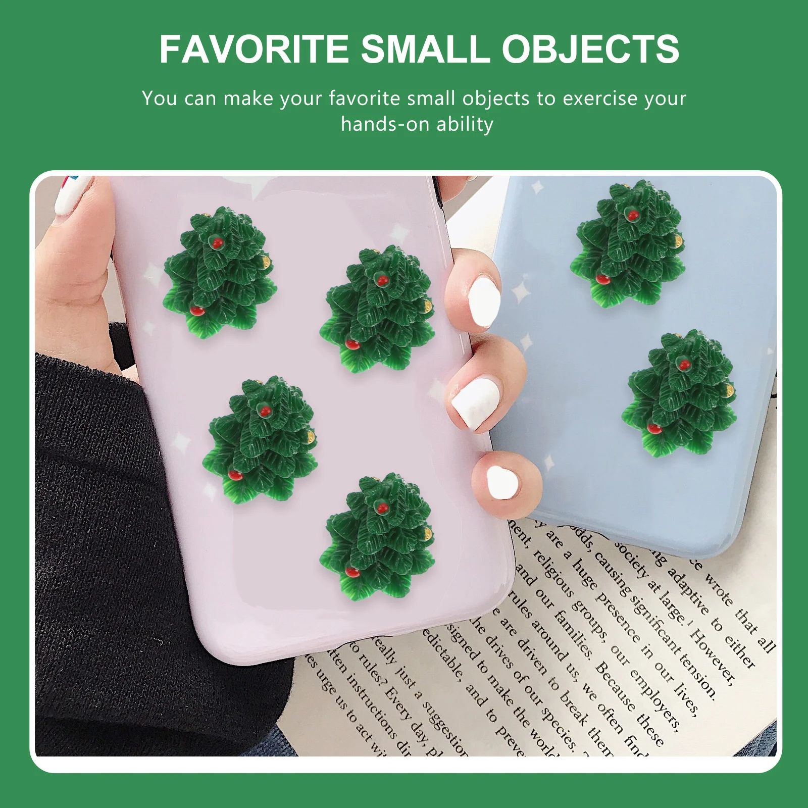 

20Pcs Christmas Tree Accessories Colored Jewelry Accessory for DIY Jewelry Charm Craft Making Patches Resin Craft Decor Xmas