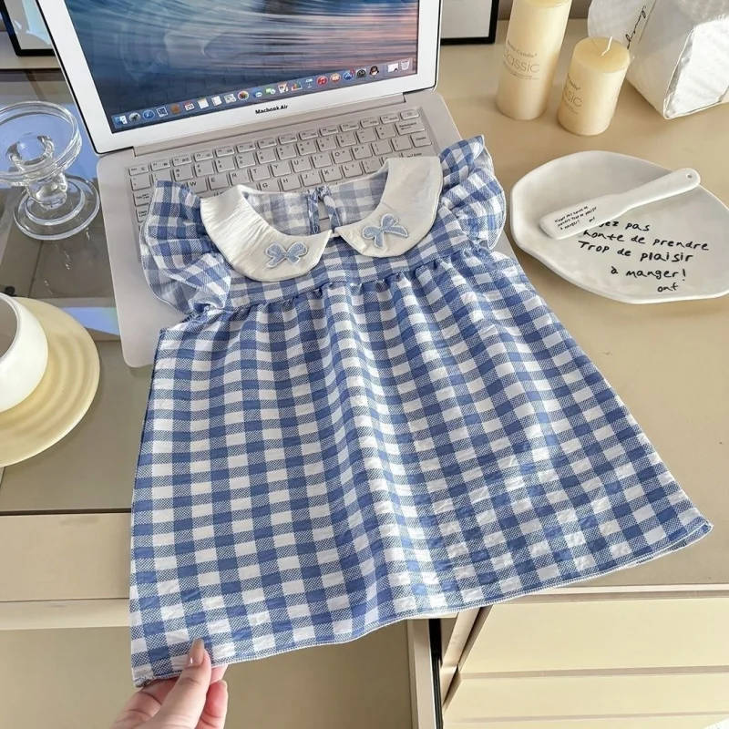 Summer plaid dress for girls, stylish and cute summer outfit for little princesses