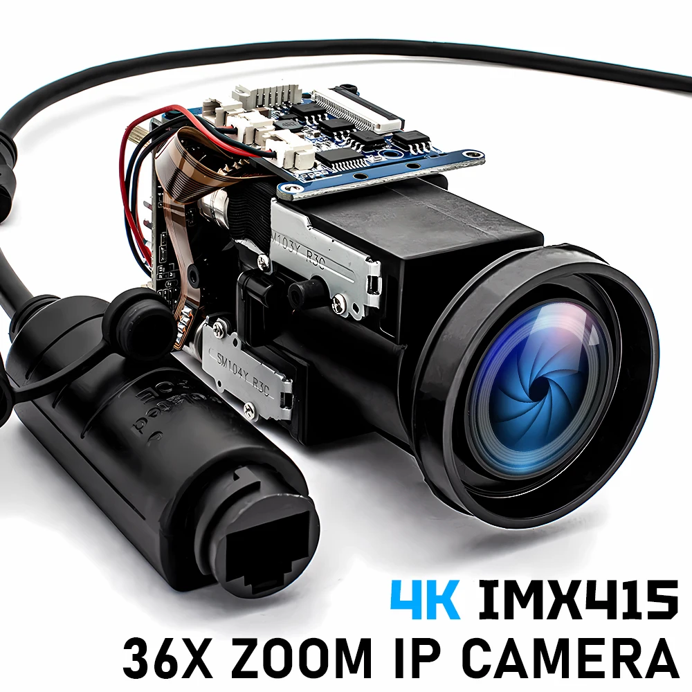 

36X Motorized Zoom 4K POE Camera Module Auto Focus IP Camera Board IMX335/IMX415 Sensor RTMP RTSP Onvif Electric Varifocal Lens