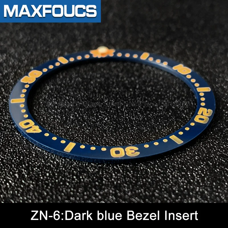 Flat Ceramic Bezel insert 38*31.5mm  Luminous  pip at 12 For Seiko SKX007 SKX009 watch parts