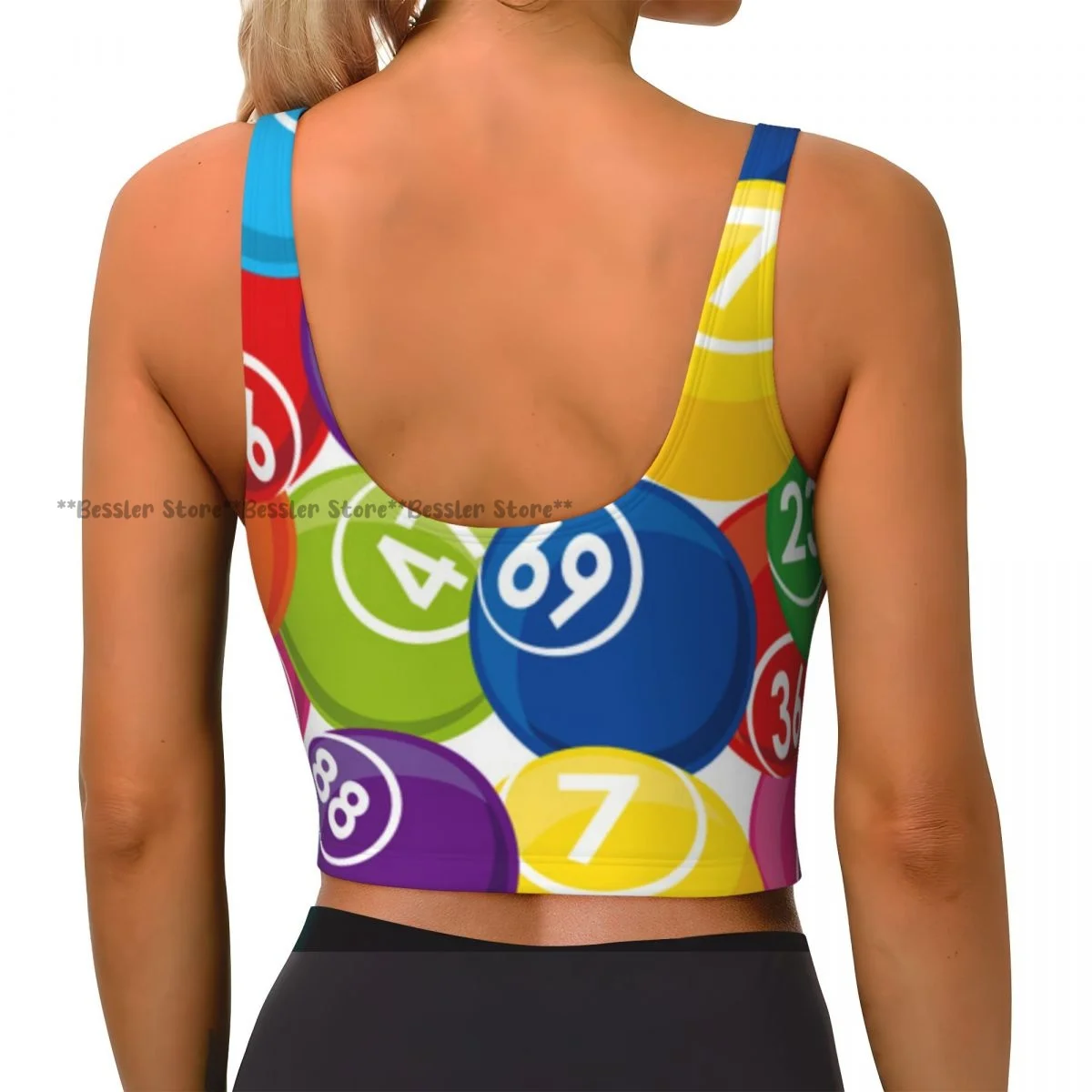 Yoga Vest Women Gym Sports Crop Tops Casino Game Illustration Streetwear Workout Breathable Tank Top Female