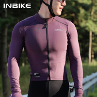 INBIKE 2025 Men's Long Sleeve Jersey Thermal Fleece MTB Cycling Clothing for Men Autumn and Winter Mountain Road BikeTop Clothes