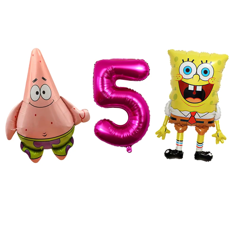 SpongeBob Schwammkopf Charakter-Luftballons Niedliche Cartoon-Partyballons für Jungen Mädchen Geburtstagsfeier-Dekorationen – Detail 14