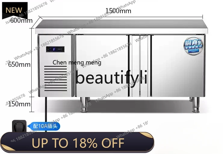 

Z189 Freezer refrigerated workbench horizontal refrigerator milk tea fruit shop