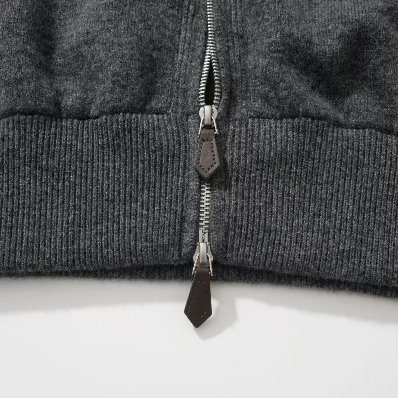 Men's Woolen Knitted Hat irt Zipper Autumn Winter Sle Warmth Outerwear Casual Faion Comfortable Fit Long Sve Crew Ne