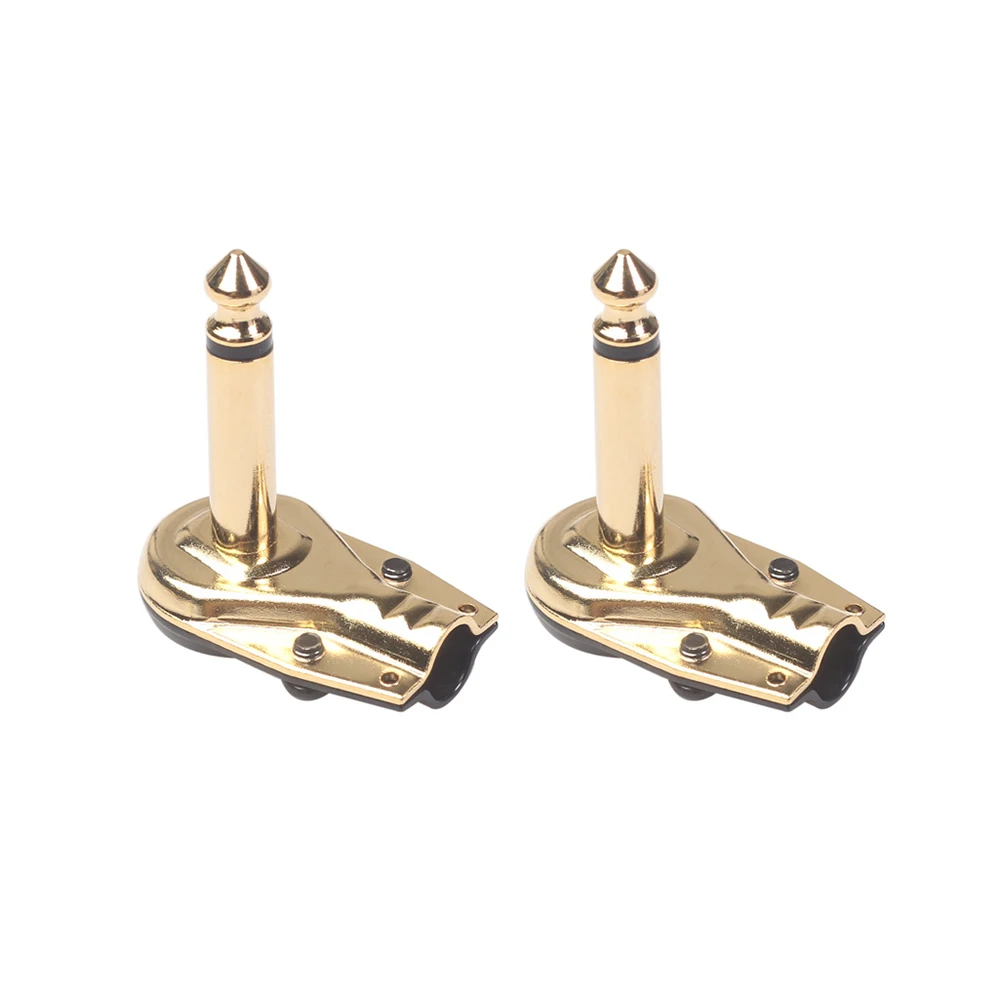 

35mm Right Angle Mono Electric Guitar Plug With 90 Degree Elbow, 6.5 Large 2-core Audio Microphone Amplifier Connector
