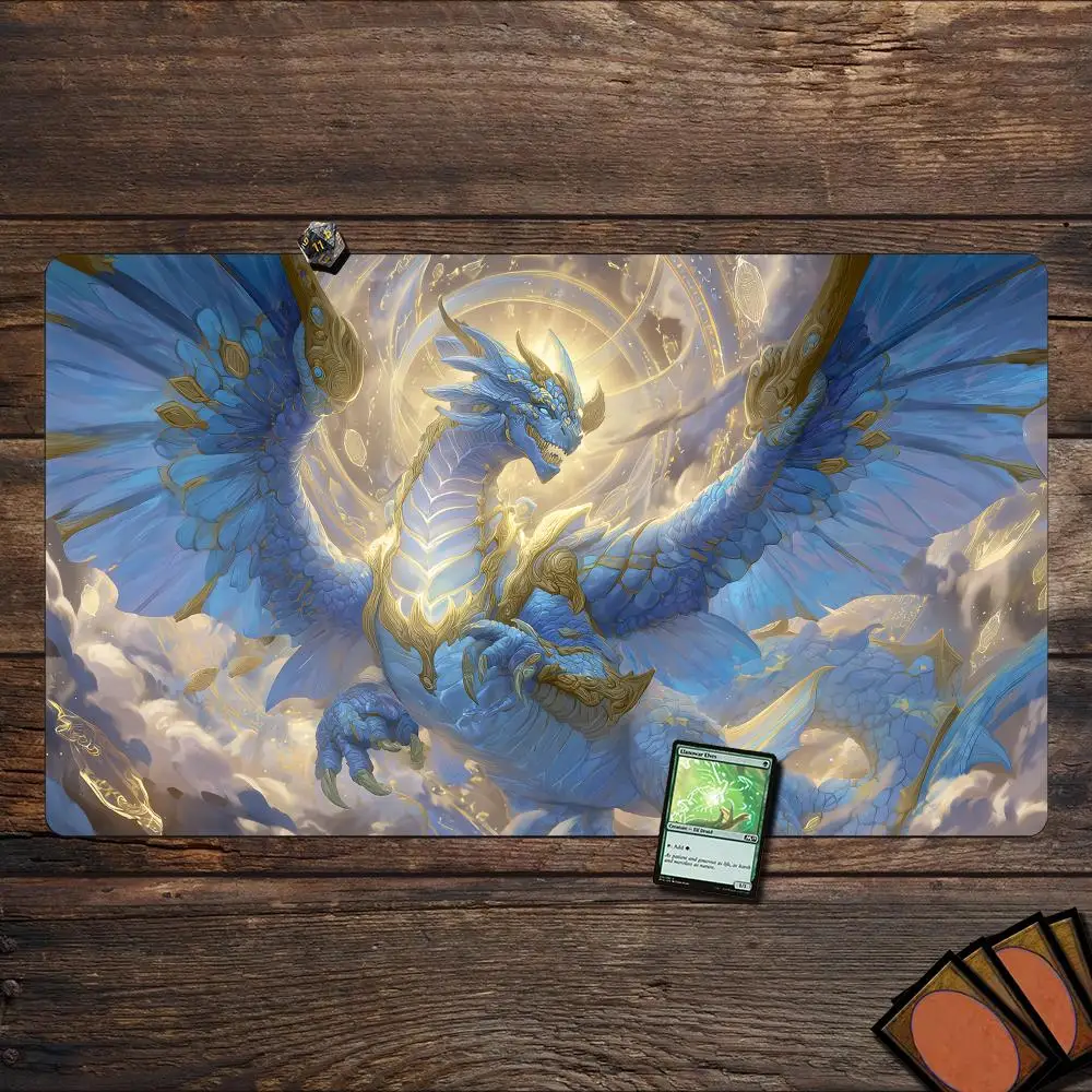 الخيال الأبيض التنين تصميم MTG Playmat ماجيك بطاقة معركة حصيرة عدم الانزلاق دائم 35X60CM قائد Playmat tapete ماجيك mtg