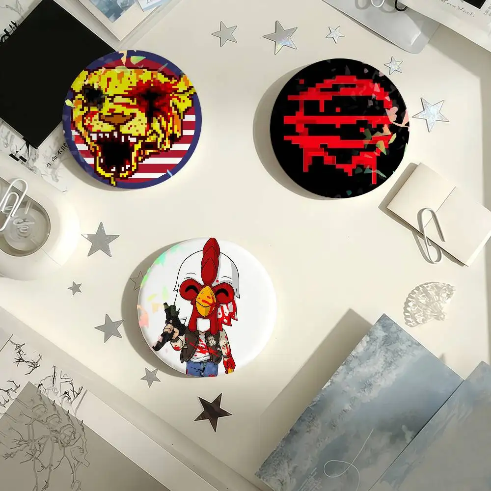 Game H-Hotline M-Miami Laser Badge Pins Handmade Brooches for Backpack Gifts Bag Decor Fans Collect