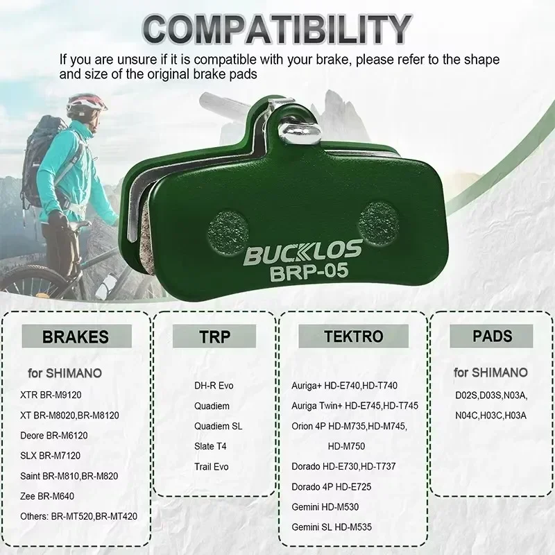 BUCKLOS Bike Disc Brake Pads for D03S D01S 4 Piston Brake Pad for BR-M8120 M7120 M8020 M820 Hydraulic Ceramic Bicycle Brake Pads