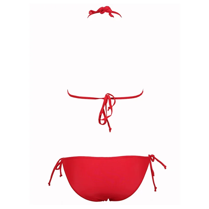 Sexy Tassel Red Bikini Swimwear Women Swimsuit Sexy Push Up Micro Bikinis Set Swimming Bathing Suit Beachwear