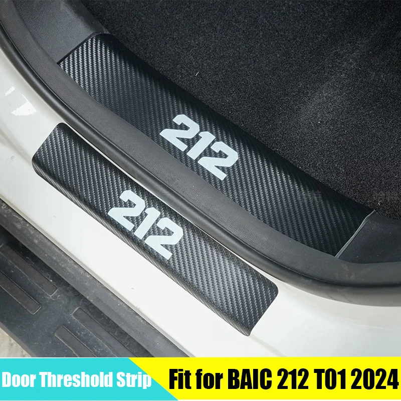 Auto-Türschwellenschutzleiste passend für BAIC 212 T01 2024-2026 – Modifiziertes Auto-Willkommenspedal, Anti-Kick-Pad, Leder-Schutzaufkleber