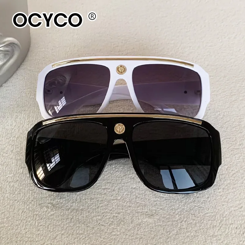 New Trendy Big Frame Men's Sunglasses Retro Thick Frame Sun Glasses UV400 Trendy High Sense Catwalk Eyewear for Ladies