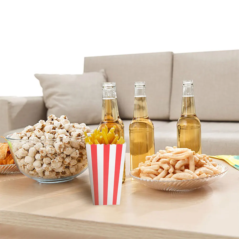 

50 Pcs Popcorn Bucket Football Paper Bags Disposable Movie Theme Party Decorations