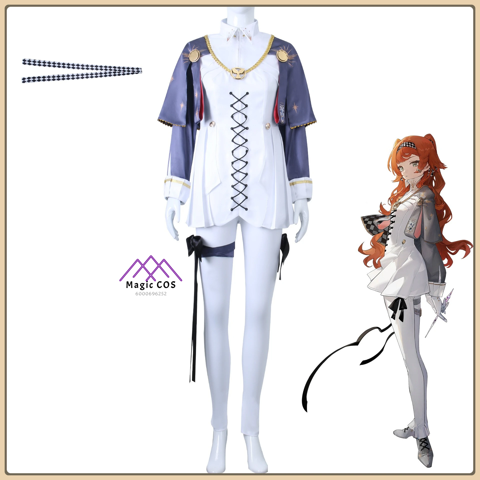 

Hot Game Reverse: 1999 Cosplay Costume Anime Sonetto Role Playing Clothes White Top with Pants for Women Comic Con Party Outfit