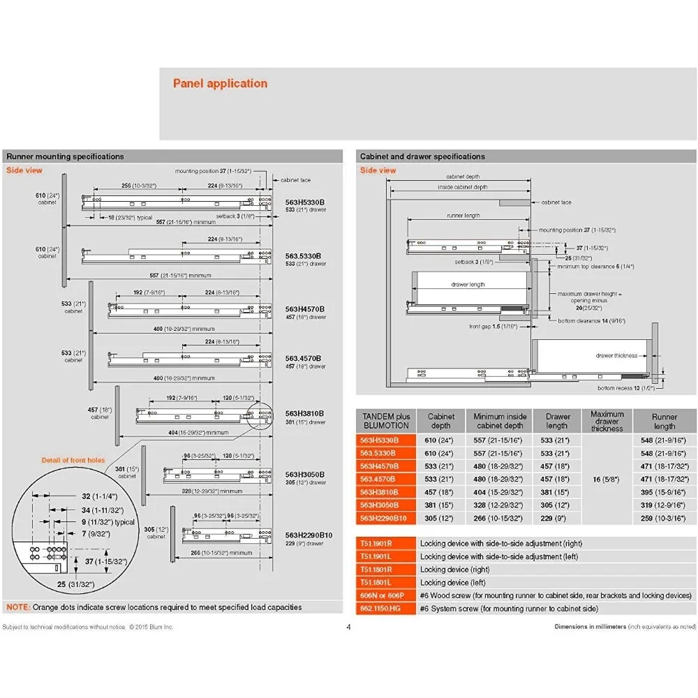 Prowadnica do szuflady o pełnym wysuwie, udźwig 227 kg (500 LB), długość 66 cm (26 cali), do zastosowań wymagających wysokiej wytrzymałości.