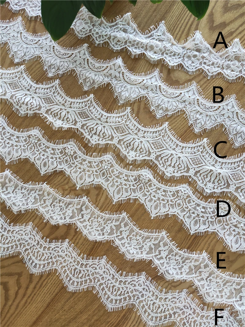 Cord Eyelash Lace Edge Trim Flower Trim Lace Border Sewing Trimmings and Embellishments Off White Color 6M/Lot