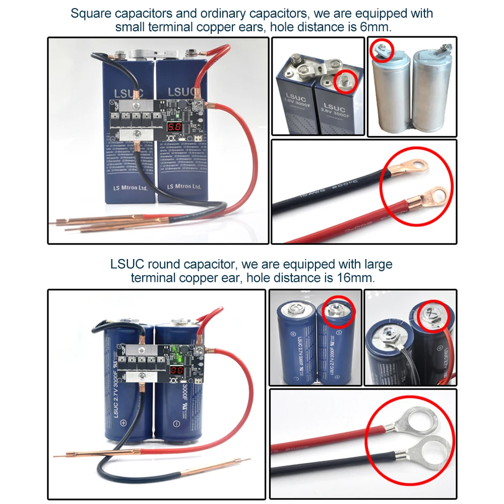 Small Handheld Portable DIY 5V Farad Capacitors Spot Welder Kit PCB Control Board 18650 Battery Spot Welding Machine Type-C Port