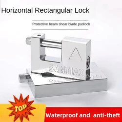 40-60mm Horizontal Opening Rectangular Blade Padlock Stainless Steel Rectangular Beam Lock Anti-pry Anti-door Anti-theft Lock