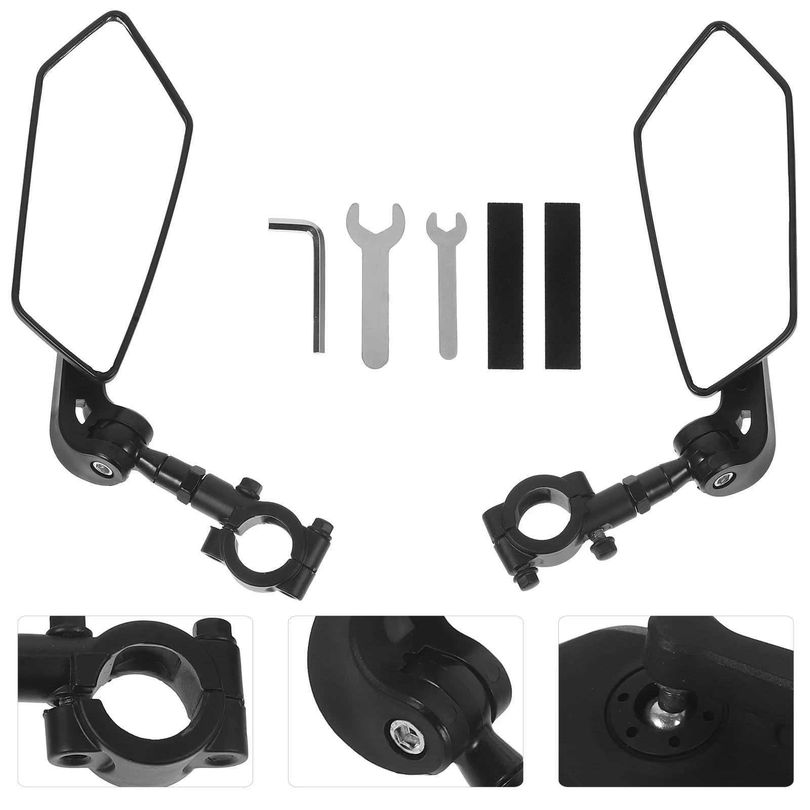 

2Pcs Bicycle Rearview Mirrors Adjustable Handlebar Mount Bike Side Mirror Rearview Mirror for Electric Bike Shock Resistant