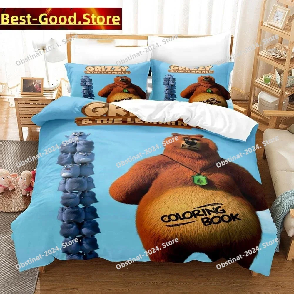 

3D Printed Grizzy N Lemmings Bedding Set Duvet Cover Bedroom Comforter Covers Single Twin King ​Size Quilt Cover Home