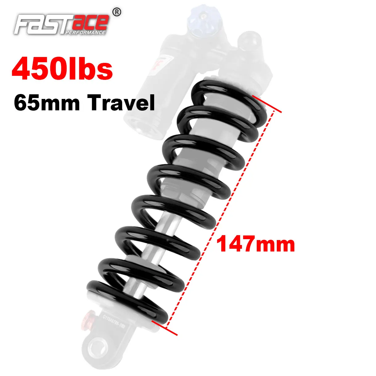 

Fastace BDA73RC Велосипедный задний амортизатор Пружина 147 мм Задняя подвеска для горного велосипеда Пружина 65 мм Путешествие для Fastace BDA73RC Амортизатор 205 мм