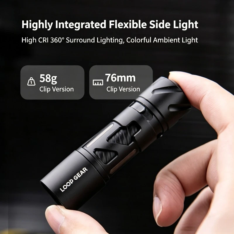 LOOP SK03RGB Flashlight Small Portable Outdoor Aluminum Alloy Strong Light Charging 360 Degree Surround Tent Atmosphere Light