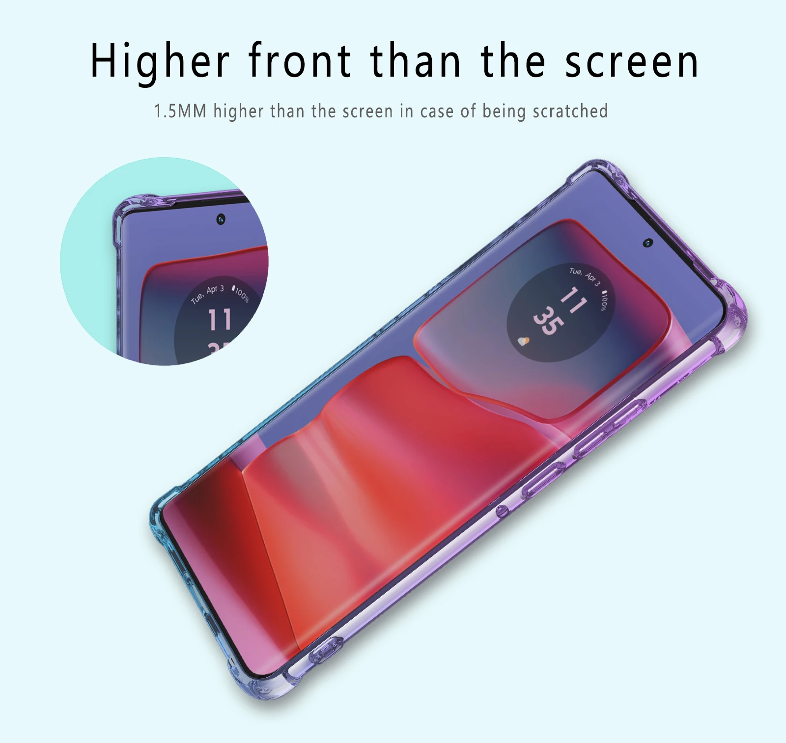 Phone Case For Moto Edge 50 Pro/Edge 50 Ultra/Edge 50 Fusion Clear Cute Gradient Slim Anti Scratch Flexible TPU Shockproof Cover