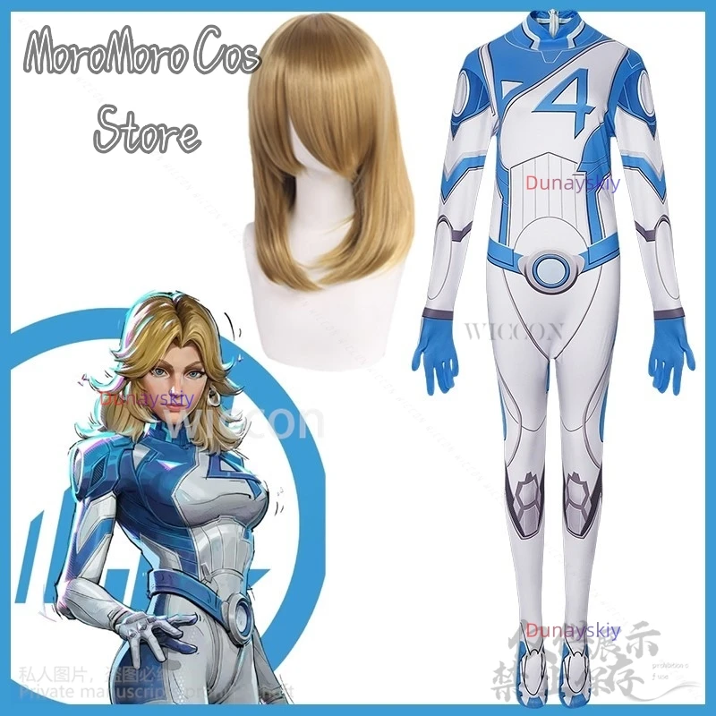 Disfraz de Cosplay de Anime Rivals, lencería de Susan Storm, mono Sexy, uniforme, traje, peluca para niñas y mujeres, fiesta de Halloween Cus