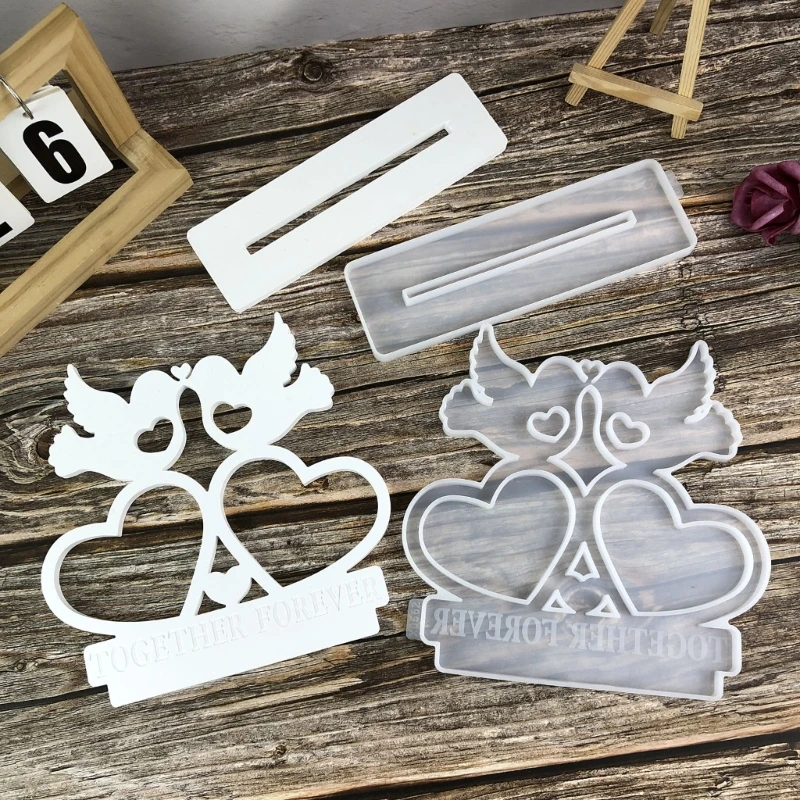 ซิลิโคนเรซิ่นแม่พิมพ์แม่พิมพ์หัวใจรูปร่างนกเรซิ่นเฟรมรูปแม่พิมพ์แม่พิมพ์ซิลิโคนปัจจุบันสำหรับผู้ที่ชื่นชอบการประดิษฐ์ Y08E