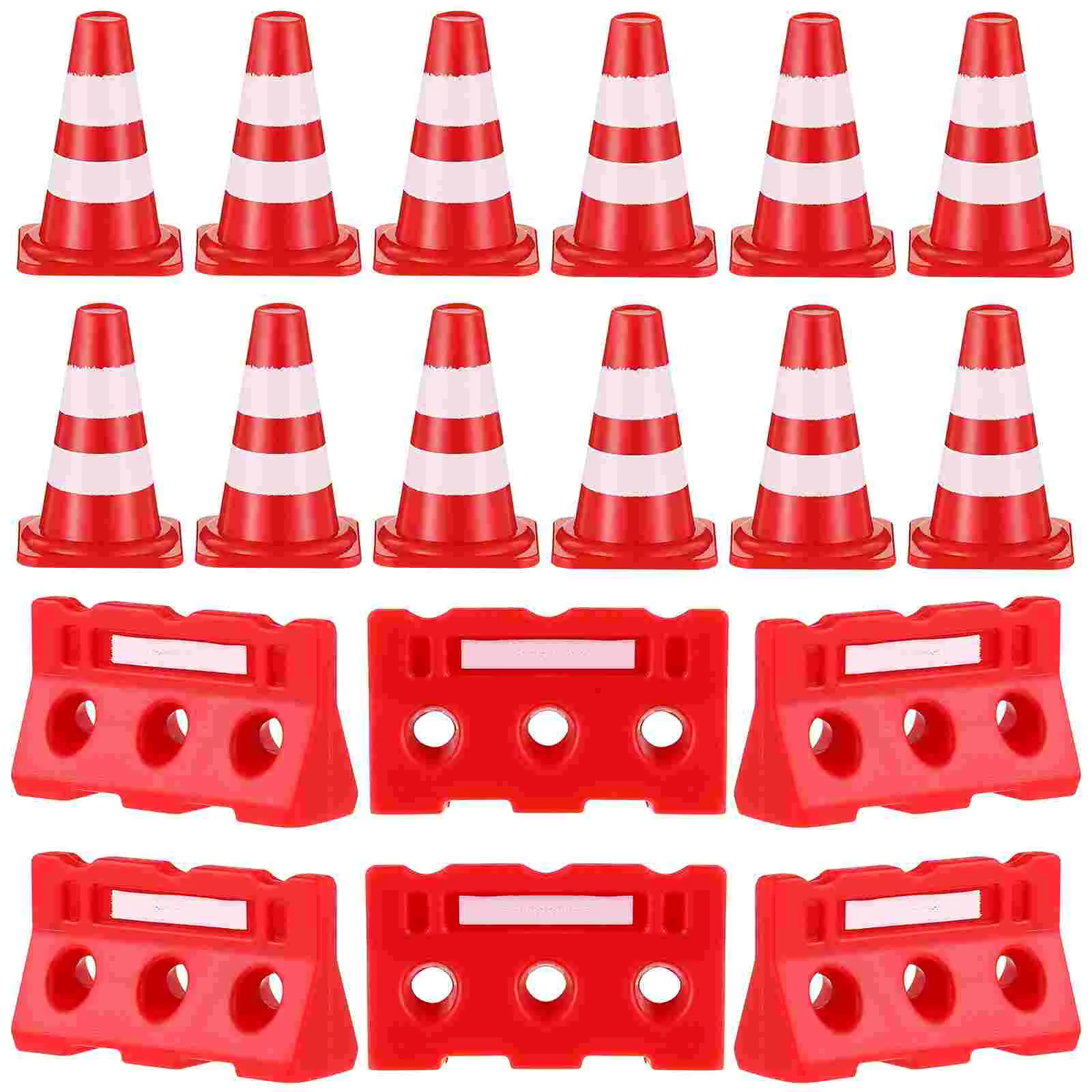 24 Pcs Road Sign Barricade Toy Traffic Fence Signs Mini Toys Cone Educational Learning Sand Table Cones Plastic Miniature Child