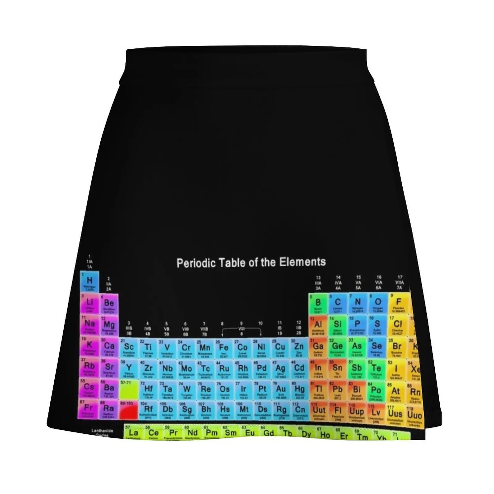 Periodic Table of the Chemical Elements on Black Mini Skirt modest skirts for women elegant social women's skirts Mini Skirt