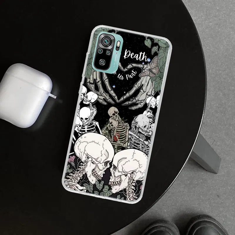Anatomy Skeleton Heart Lovey Kiss Phone Case Cover for Xiaomi Redmi Note 13 14 12S 12 11 Pro Plus 11S 11T 11E 10 10S Soft Print  image 4