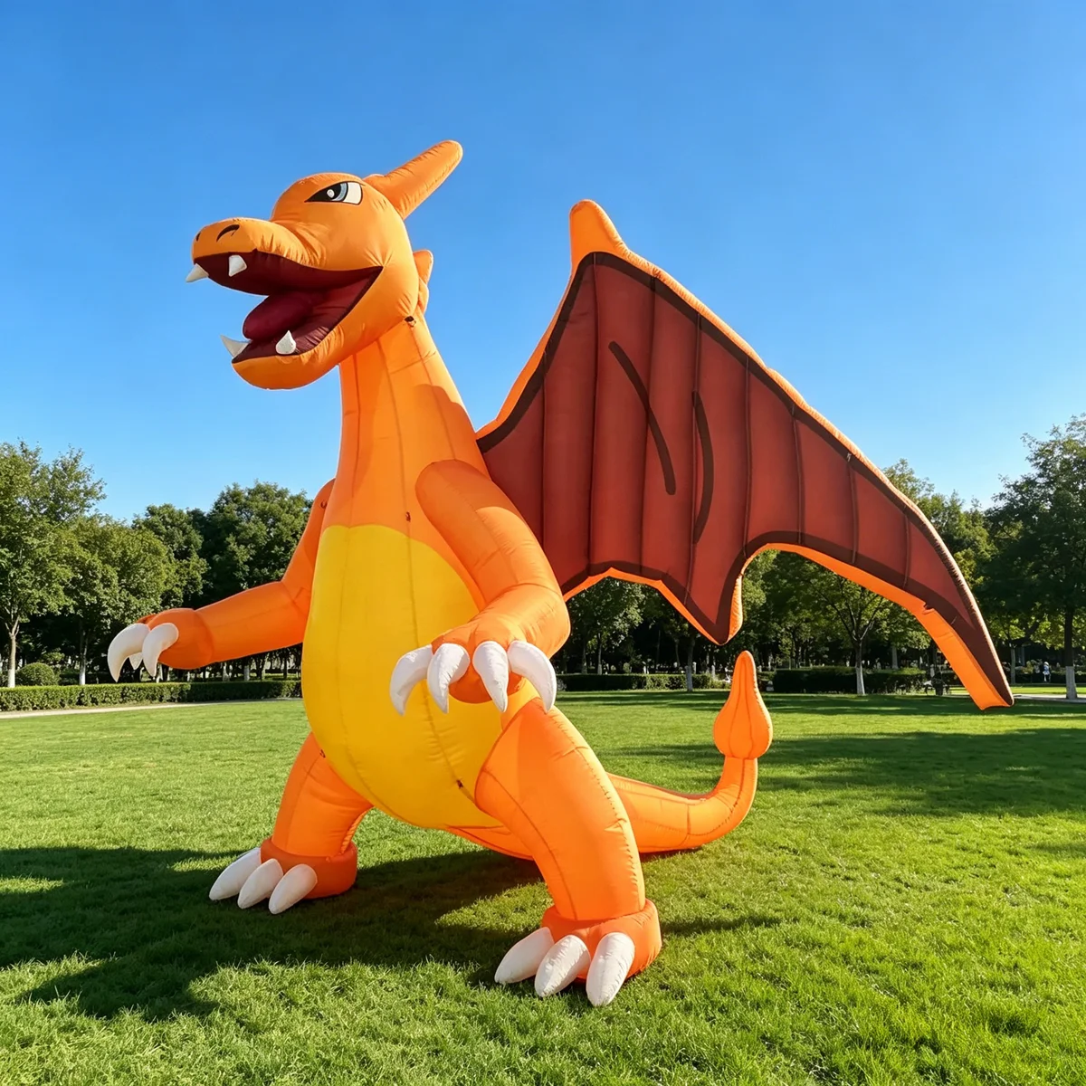 

Giant Standing Charizard Inflatable Cartoon Mascot Inflatable Model for Outdoor Advertising, Mall & Anime Theme Event Decor