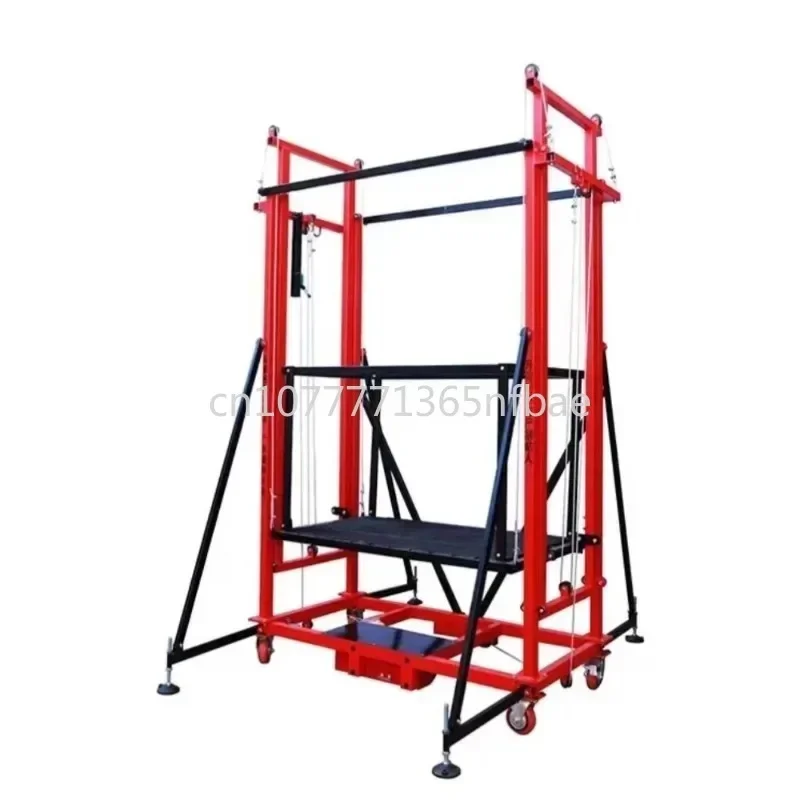 Fully automatic indoor and outdoor decoration elevator, electric lifting scaffold, mobile folding remote control