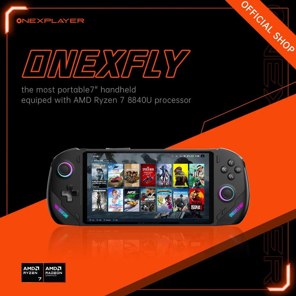 Onexplayer Onexfly Amd 8840u Pc Handheld Game Laptop 120Hz Ips 1920*1080 Scherm 7 "Minigame Console 3 In 1 Computer Windows 11