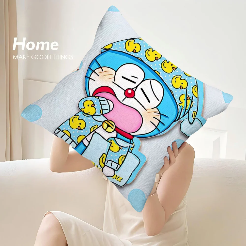 Cute Cat D-Doraemons Pillow Case Sofa Decorative Home Double-sided Print Plush Square Throw Pillow Covers Cushion Decor Cover