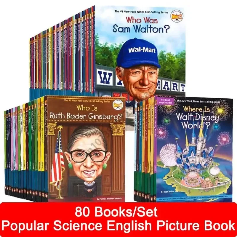 80 Books What Was/where Is Series of Historical Encyclopedia Children's Popular Science English Picture Book Livre Libro