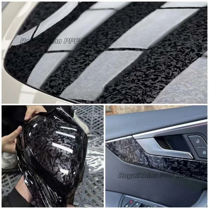 59ft tinggi Glossy ditempa hitam serat karbon mobil sepeda motor pembungkus vinil Film dengan PET Liner gelembung udara Gratis