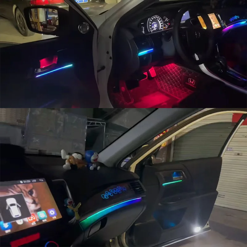 LED Car Inner Ambient light For Honda Accord( 9 Th) 2014-2017 RGB  Dynamic illusion Symphony Ambient Lamp button +APP control