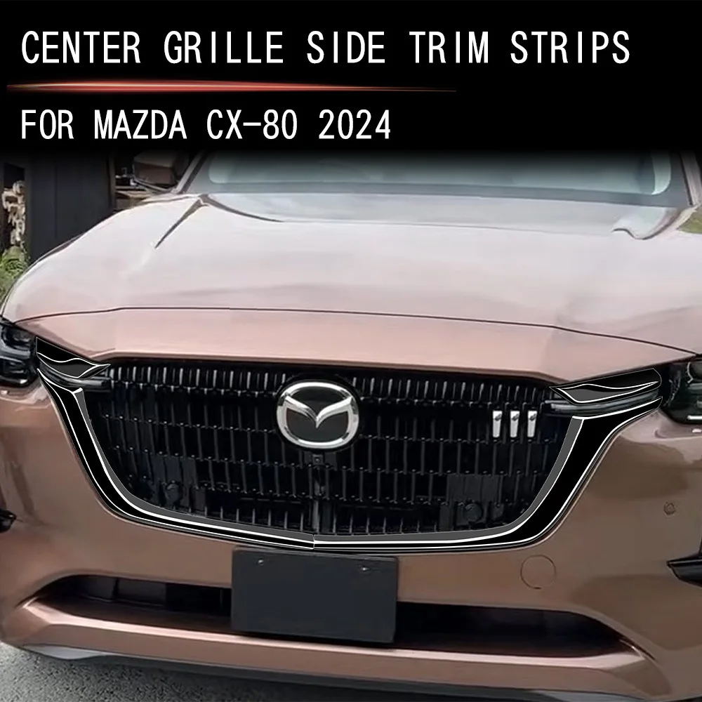 

RHD LHD для Mazda CX80 CX 80 2022 2023 2024, сетчатая решетка переднего бампера автомобиля, гоночные грили вокруг накладки, внешние аксессуары