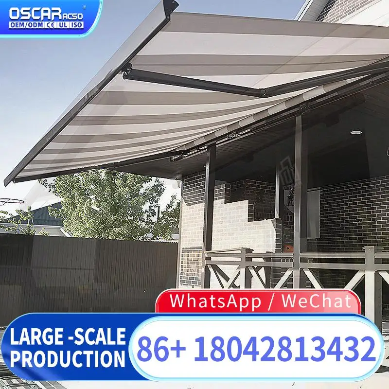 Custom Waterproof UV Protected Full Cassette  for Balcony Rain Canopy in Real Estate Projects Retractable Awning