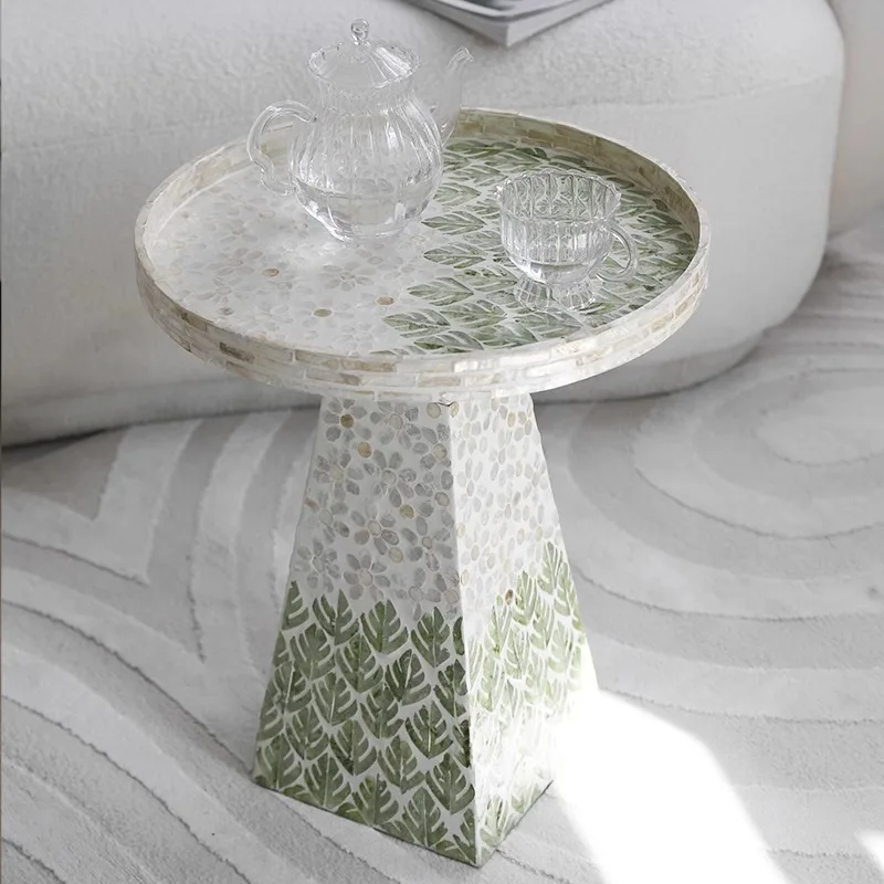 Natural Shells Creative Living Room Coffee Tables Luxury Antique Style Miniature Aesthetic Nordic Sofa Side Table Home Decor