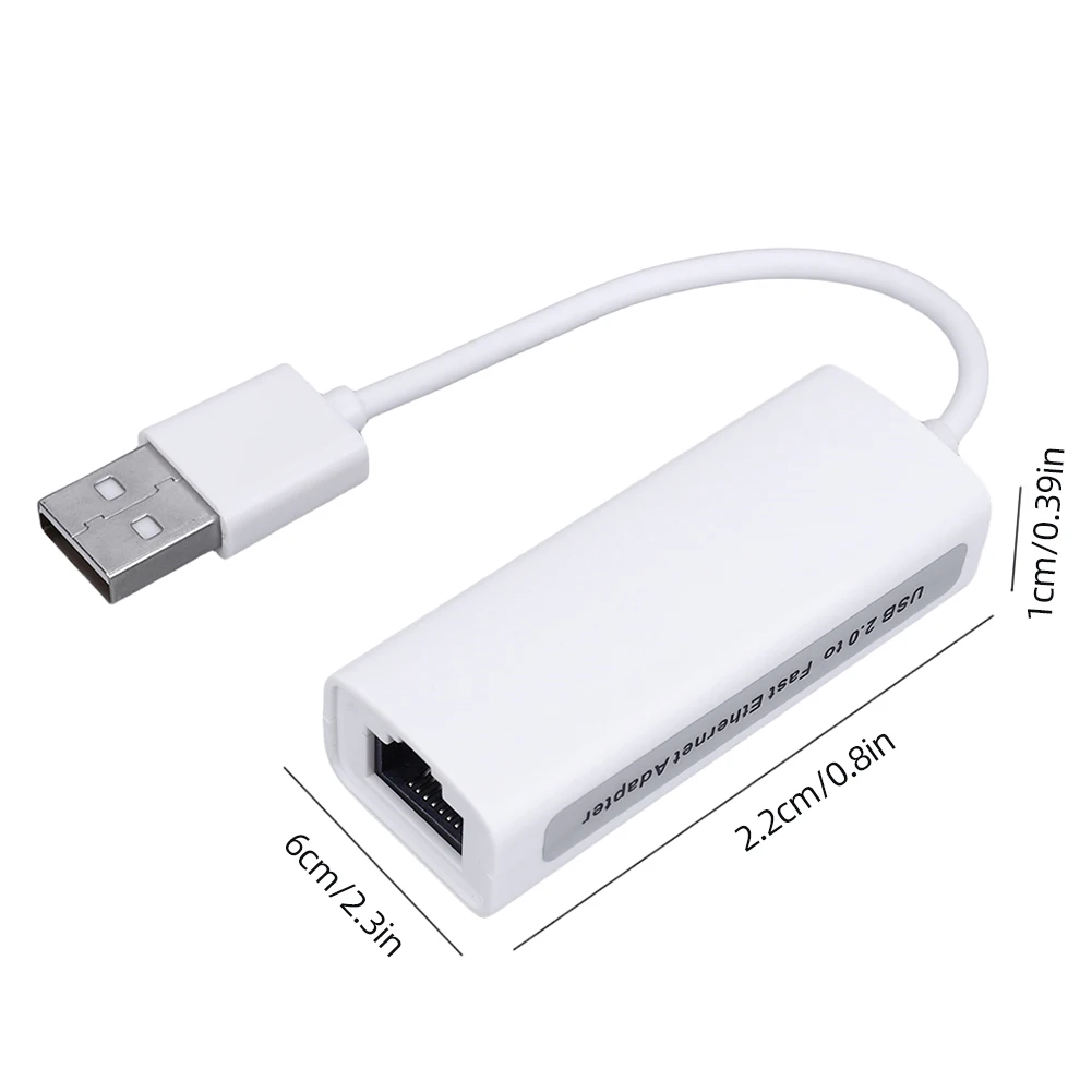 USB Ethernet Adapter 100Mbps Wired LAN Adapter Support Windows XP/7/Vista Linux Anti-interference for Nintendo Switch Laptop PC