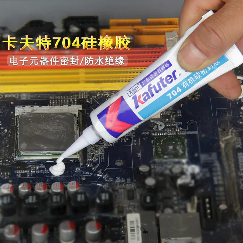 Kaft k704 sigillante resistente alle alte temperature bianco in gomma siliconica componente elettronico fisso isolamento impermeabile 45g