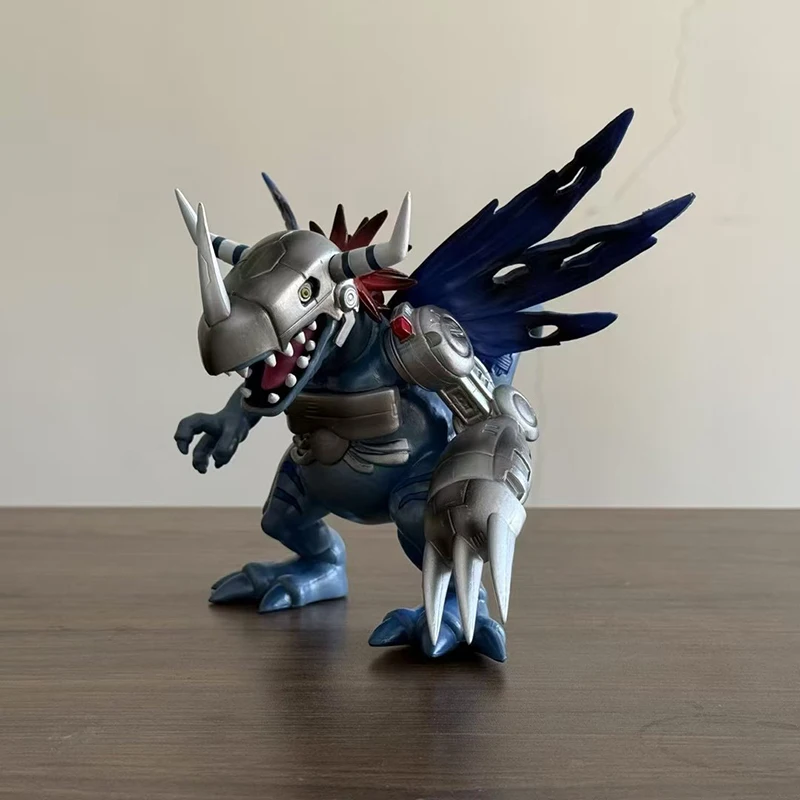 Figura de acción de Metal Greymon de 18cm, figuras de monstruos digitales de Anime Gk, modelo mundial Digital, colección de adornos, regalos, juguetes para niños