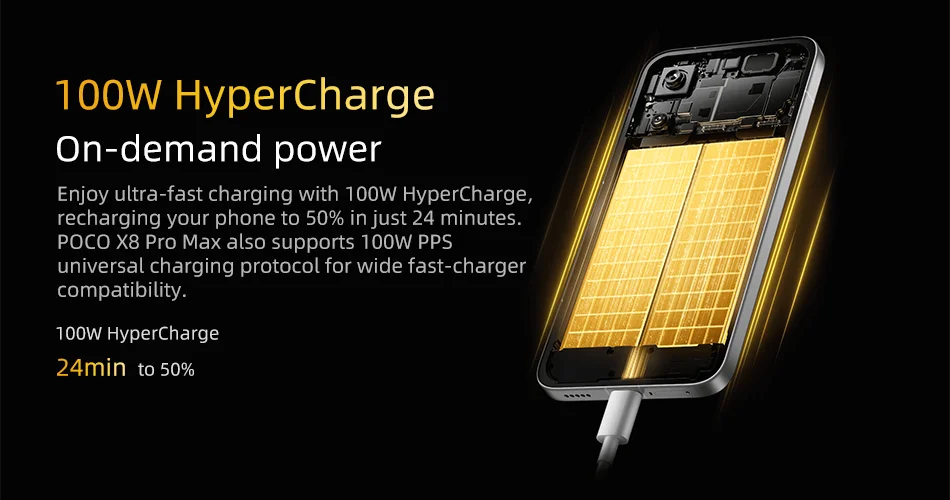 POCO X8 Pro Max 256GB 512GB Cellphone 6.83" 1.5K 120Hz Display Dimensity 9500s NFC 8500mAh 100W HyperCharge 50MP Global Version