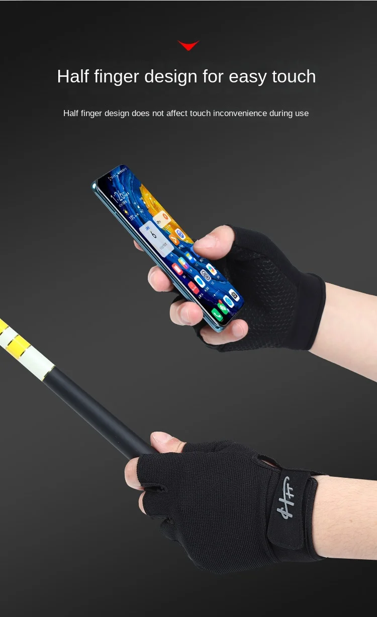 Unisex Angeln Handschuhe Nicht-Slip Atmungsaktive Ultradünne Wasserdicht Halb Finger Handschuh Camping Angeln Karpfen Ausrüstung Guantes De Pesca – Detail 8