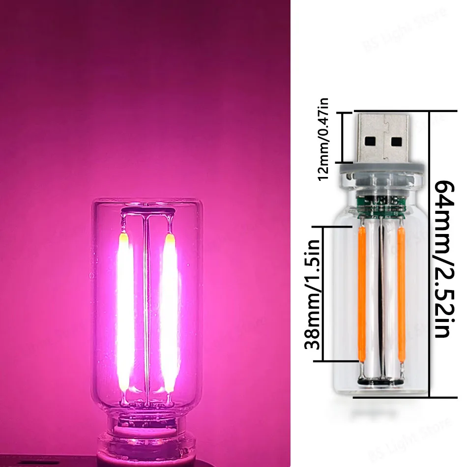 Imagem -03 - Lâmpada Led 5v Inteligente ic Retro Edison Escurecimento Fonte de Luz Usb Interface de Energia Móvel Luz Noturna Banco de Potência Portátil