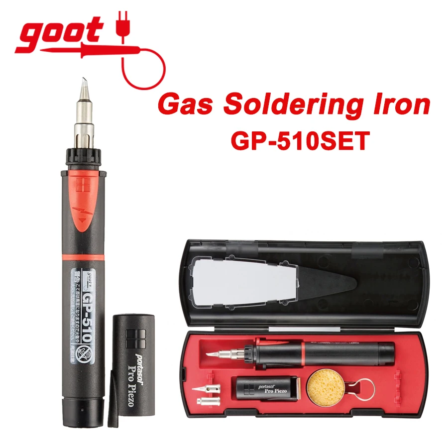 

GOOT Gas Soldering Iron 580℃/625℃ Cordless Welding Tool for Motherboard Made in Japan GP-510 GP-510SET