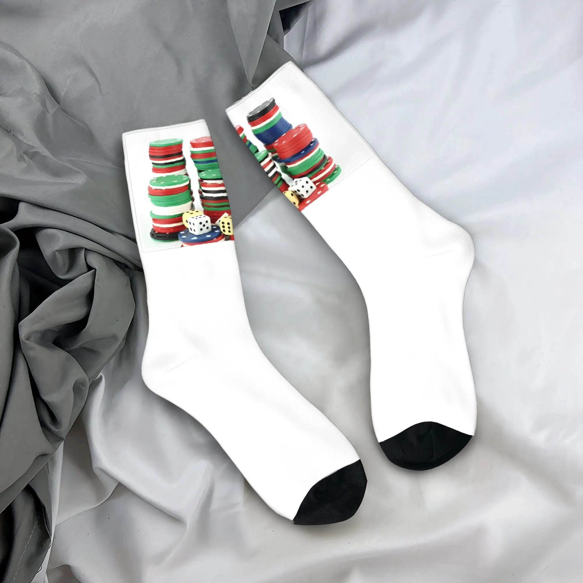 

Poker And Dice Socks Spring Stockings Elegant Unisex Men Warm Soft Socks Printed Climbing Anti Bacterial Socks